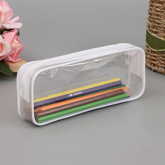 Wholesale Transparent PVC Pencil Case – Large Capacity, Zippered (With Printed Logo | For Students)