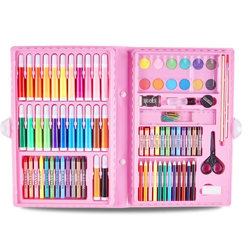 90-Piece Art Stationery Set – Drawing, Coloring & Painting (For Kids & Students)