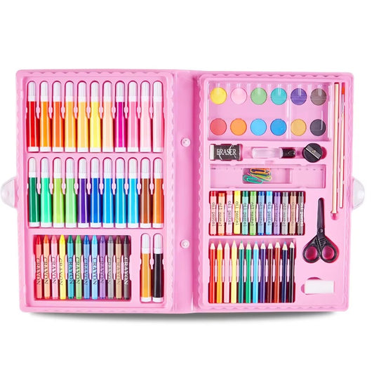 90-Piece Art Stationery Set – Drawing, Coloring & Painting (For Kids & Students)