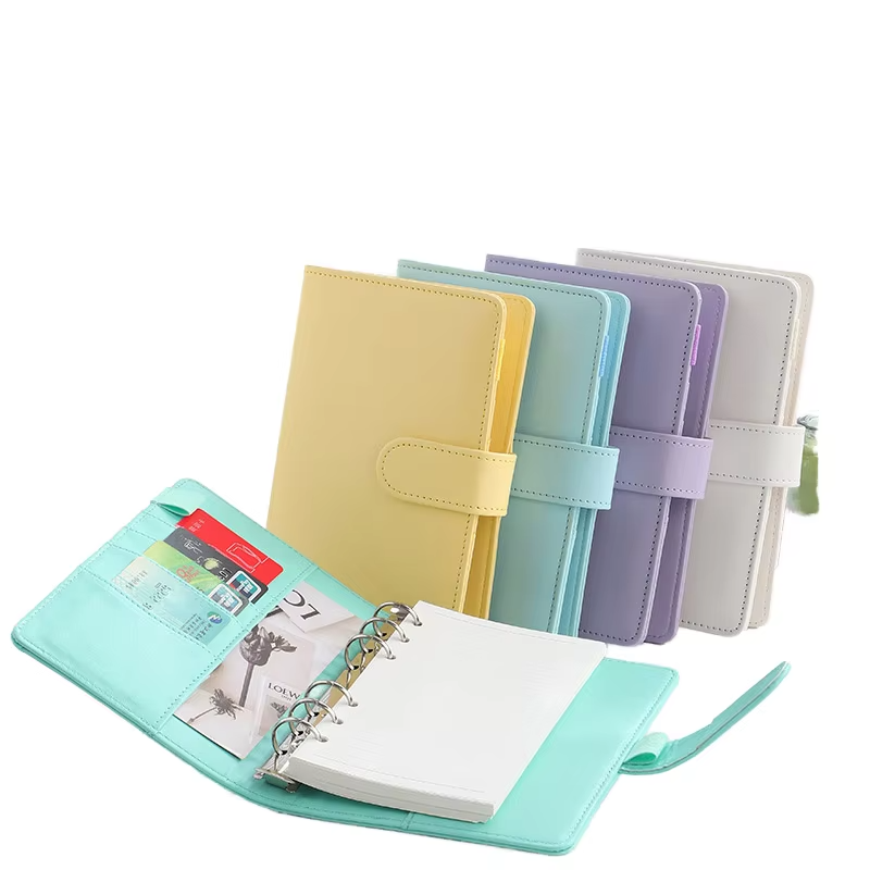 Customized Logo A5 Loose-Leaf Planner – 6-Ring Binder, PU Leather, Candy Colors