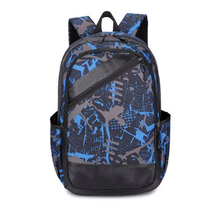 Wholesale Custom Blue Nylon Backpack – Zipper Closure, Strap (For Students, Travel & Laptop Carry)