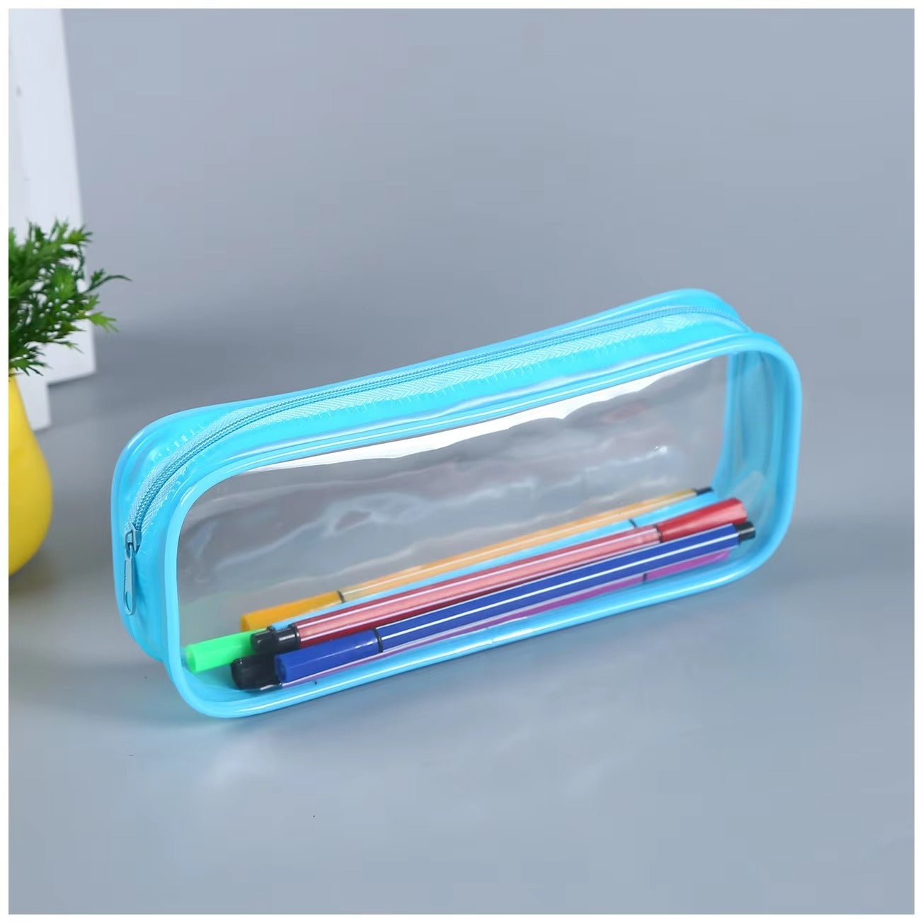Wholesale Transparent PVC Pencil Case – Large Capacity, Zippered (With Printed Logo | For Students)