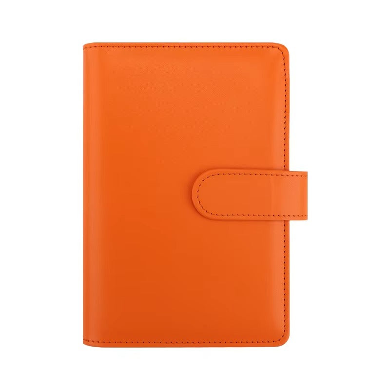 Creative A6 Loose-Leaf Notebook – Macaron PU Leather, Zipper Binder (Blank Kraft Paper)