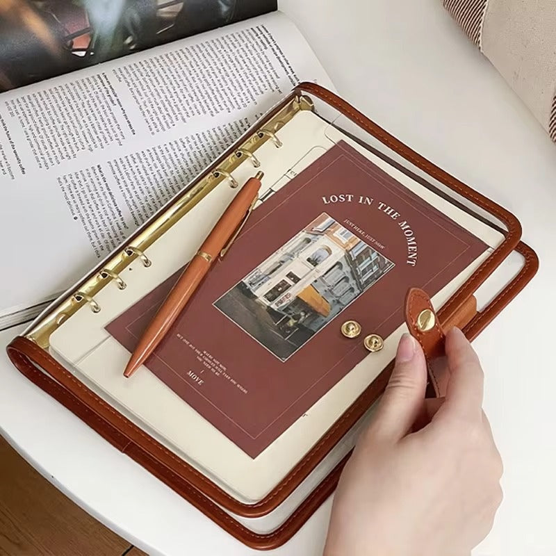 Women's Cute Aesthetic Transparent PVC Binder Notebook – A5/A7/C6 Sizes (Soft Planner, Loose-Leaf Diary)