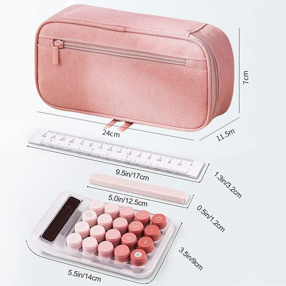Large-Capacity Solid Color Canvas Pencil Case – Ins Style (Kids' School Stationery Storage for Students)