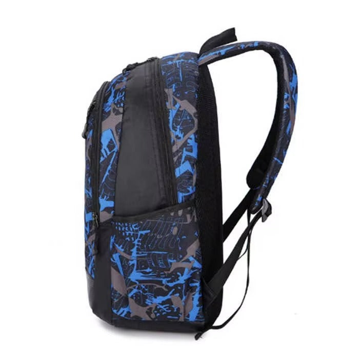 Wholesale Custom Blue Nylon Backpack – Zipper Closure, Strap (For Students, Travel & Laptop Carry)