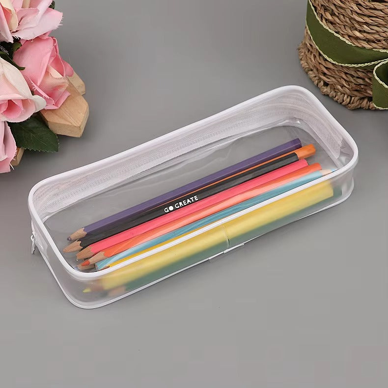 Wholesale Transparent PVC Pencil Case – Large Capacity, Zippered (With Printed Logo | For Students)