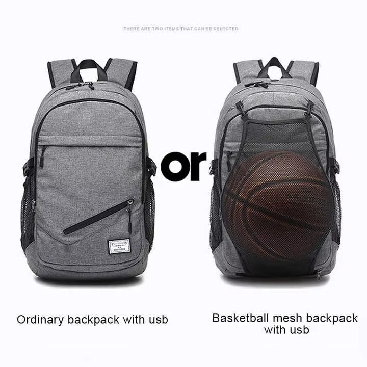 Wholesale Fashionable Backpack – Mesh Shoulders, Basketball-Carrying, USB Charging Port (For Teenagers, Sports & School)