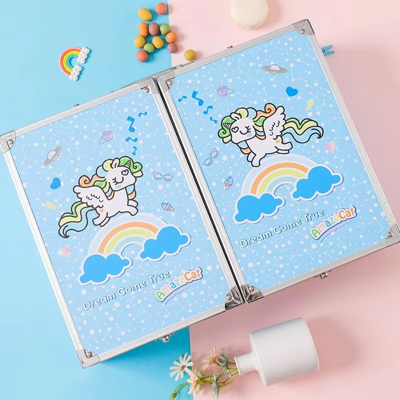 238-Piece Art Stationery Set – Aluminum Case with Handle (Drawing, Coloring, Painting for Kids & Students)