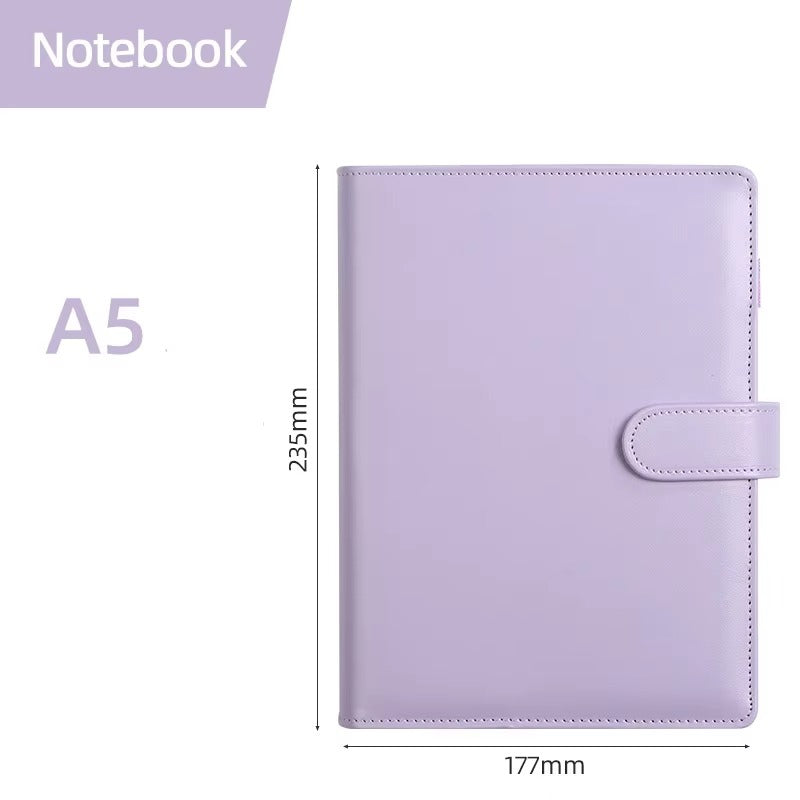 Customized Logo A5 Loose-Leaf Planner – 6-Ring Binder, PU Leather, Candy Colors